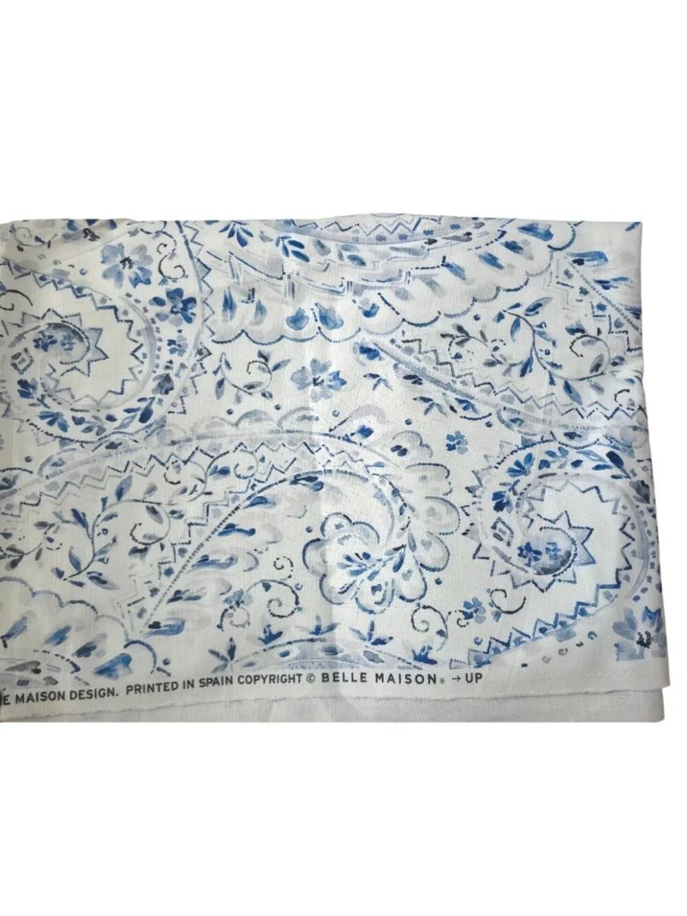 Belle Maison 3.375 Y Pippa Sapphire Blue Fabric Cotton Discontinued Paisley Home
